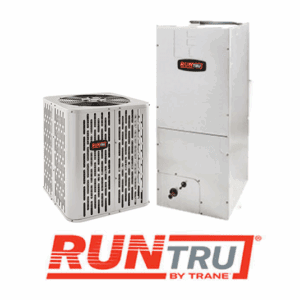 RUNTRU by Trane HVAC unit with logo.