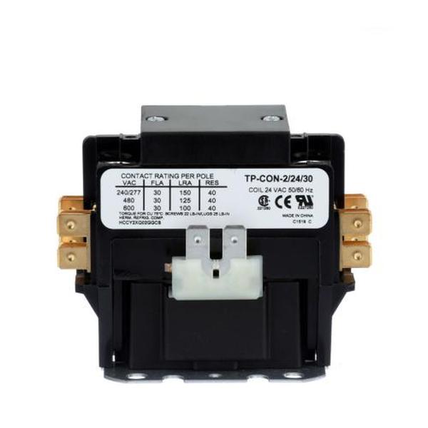 TRADEPRO TP-CON-2/24/30 - Contactor With Lugs & Cover - 2 Pole, 24 VAC, 30 Amp