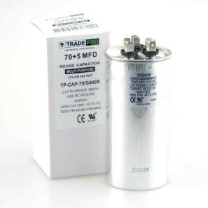 TRADEPRO TP-CAP-70/5/440R - Run Capacitor, 70/5/440 VAC, Round, Dual Rated