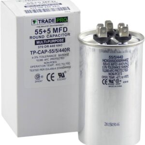 TRADEPRO TP-CAP-55/5/440R - Run Capacitor, 55/5/440 VAC, Round, Dual Rated