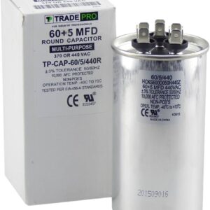 TRADEPRO TP-CAP-60/5/440R - Run Capacitor, 60/5/440 VAC, Round, Dual Rated