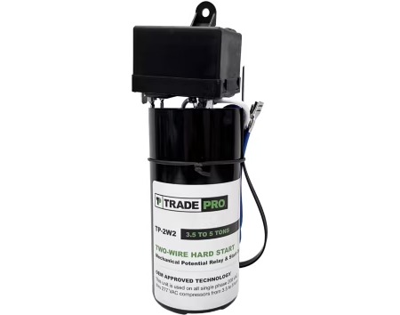 TP-2W2 - Hard Start Kit Mechanical Potential Relay (MPR) And Start Capacitor, For Use On 3.5 To 5 HP Units