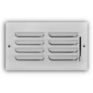 401M-08X04 - Fixed Curved Blade Wall/Ceiling Register 401M With Multi Shutter Damper, 1-Way, White, 08" X 04"