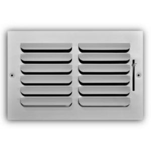 401M-10X06 - Fixed Curved Blade Wall/Ceiling Register 401M With Multi Shutter Damper, 1-Way, White, 10" X 06"