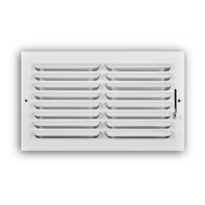 401M-14X08 - Fixed Curved Blade Wall/Ceiling Register 401M With Multi Shutter Damper, 1-Way, White, 14" X 08"