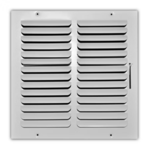 401M-12X12 - Fixed Curved Blade Wall/Ceiling Register 401M With Multi Shutter Damper, 1-Way, White, 12" X 12"