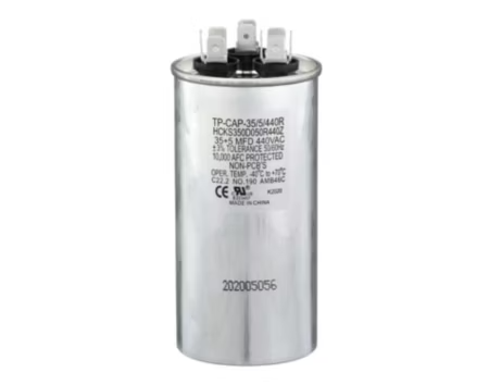 TP-CAP-35/5/440R - Run Capacitor, 35/5/440 VAC, Round, Dual Rated