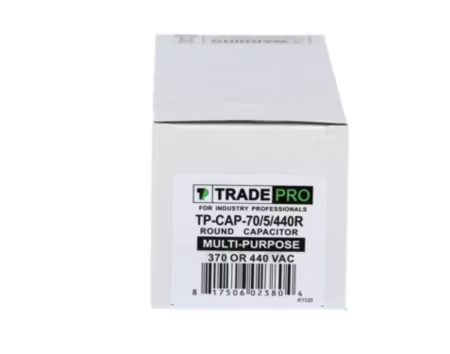 TP-CAP-70/5/440R - Run Capacitor, 70/5/440 VAC, Round, Dual Rated - Image 3