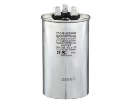 TP-CAP-50/5/440R - Run Capacitor, 50/5/440 VAC, Round, Dual Rated