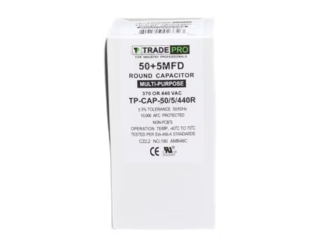 TP-CAP-50/5/440R - Run Capacitor, 50/5/440 VAC, Round, Dual Rated - Image 2