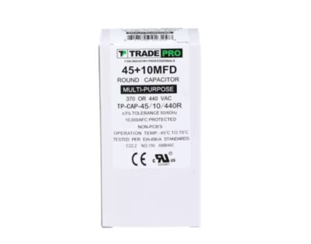 TP-CAP-45/10/440R - Capacitor, 45/10/440 VAC, Round, Dual Rated - Image 2