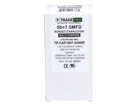 TP-CAP-50/7.5/440R - Run Capacitor, 50/7.5/440 VAC, Round, Dual Rated - Image 2