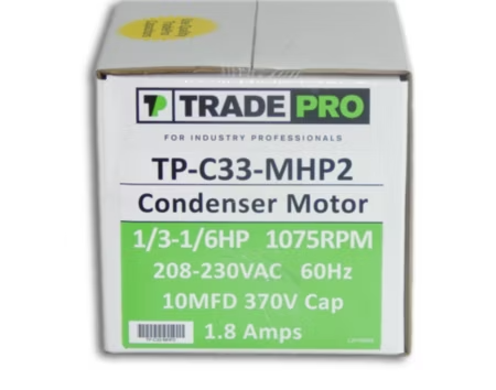 TRADEPRO® - TP-C33-MHP2 - 1/3 - 1/6 Multi-Horsepower, Hi-Amp 1075 RPM 230v, 60Hz Condenser Fan Motor - Image 5