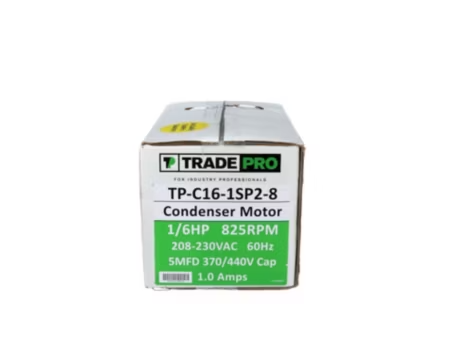 TRADEPRO® - TP-C16-1SP2-8 - 1/6 HP, Single Speed, 825 RPM, 208-230V, PSC Condenser Fan Motor (TEAO) - Image 6