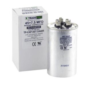 TRADEPRO TP-CAP-45/7.5/440R - Run Capacitor, 45/7.5/440 VAC, Round, Dual Rated