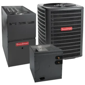 1.5 Ton 14.5 SEER2 40k BTU 80% AFUE Goodman Central Air Conditioner & Gas Furnace Split System - Upflow - R32